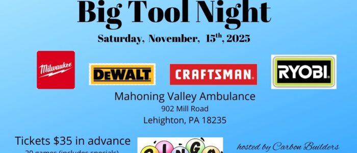 2025 Big Tool Bingo Big Tool Night